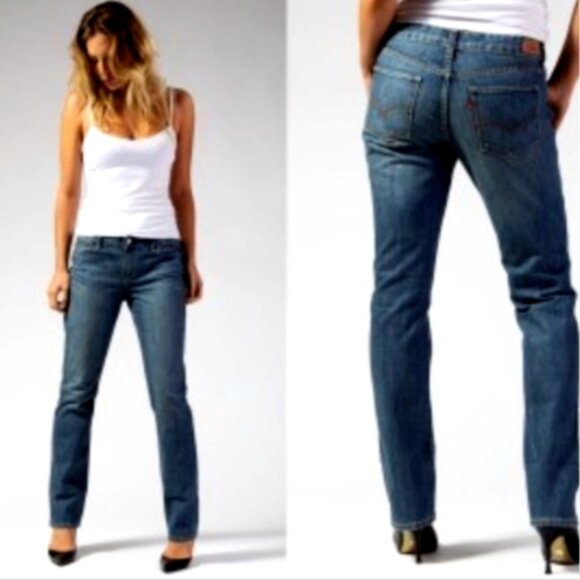 Levi's Mid Rise Straight 552 Blue Jeans Sz 4 Long  30.5x32.5" #99Q - Picture 2 of 10